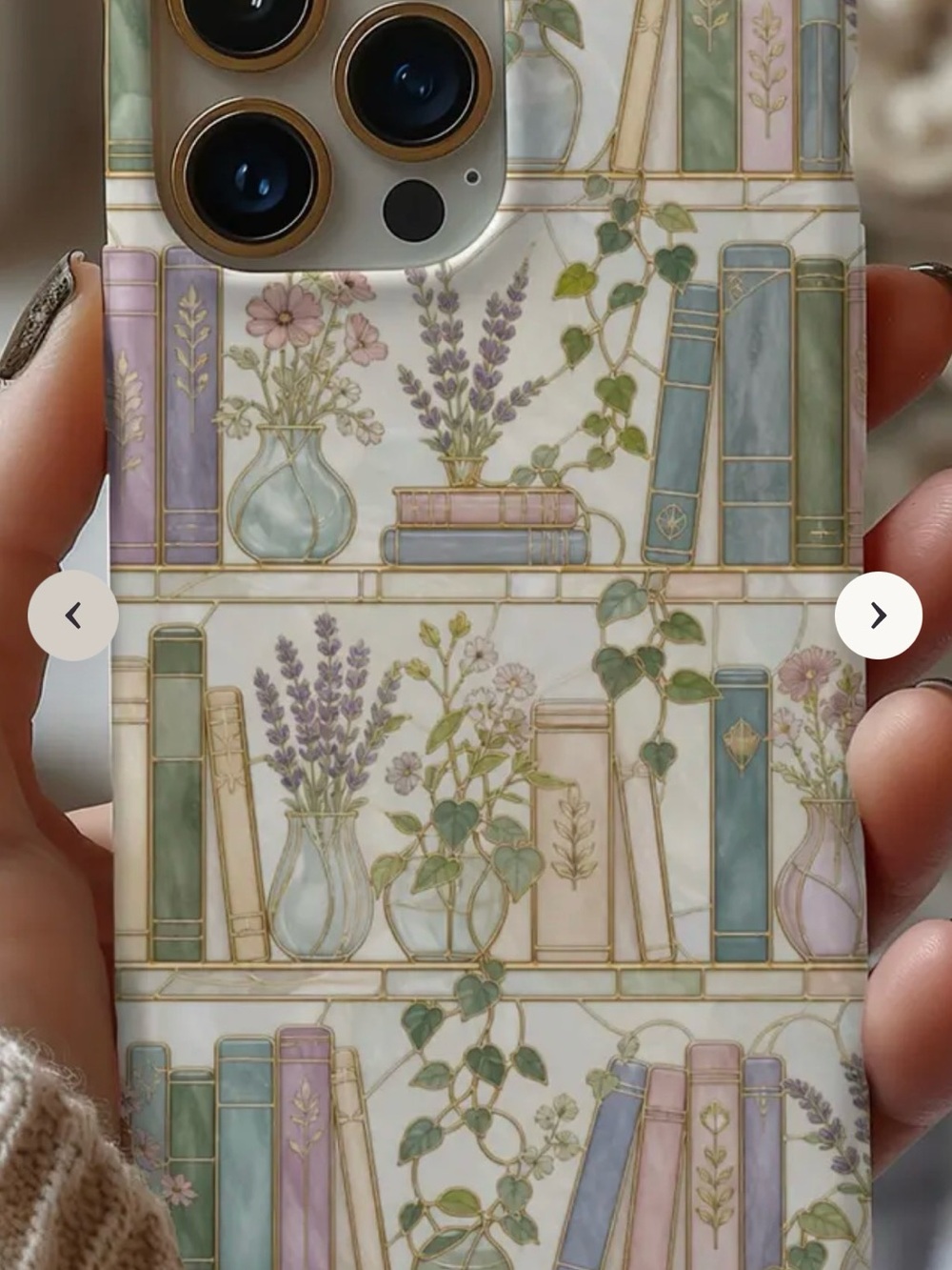 iPhone 11 Pro Floral Bookshelf Print Phone Case — Pastel Green & Lavender